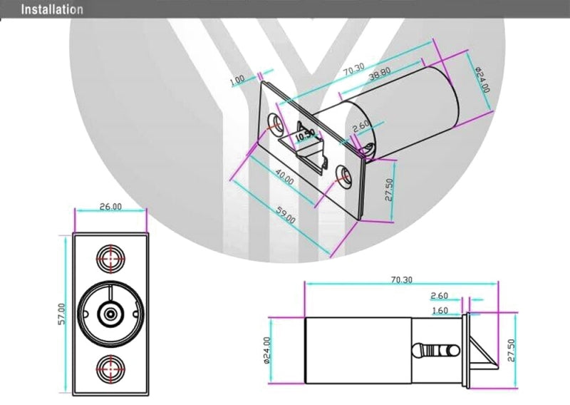 12/VDC NO/NC Mini Electric Bolt for Narrow door for Access Control System