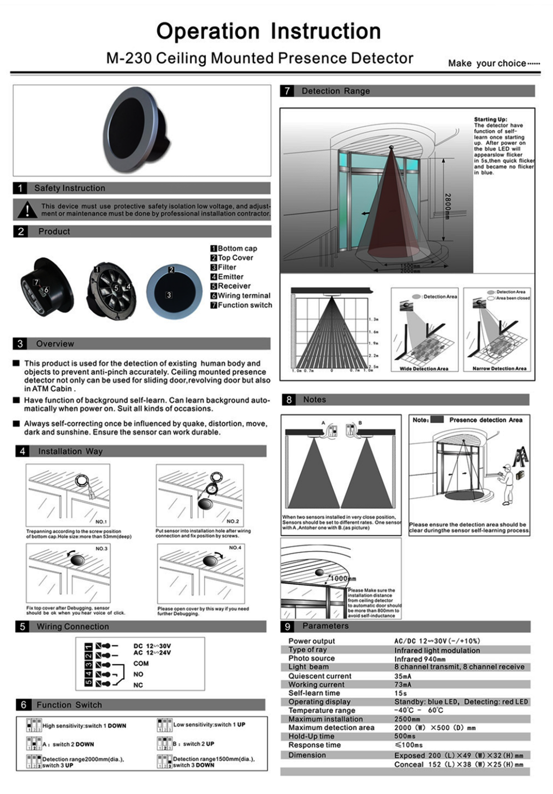Infrared light Presence Detector