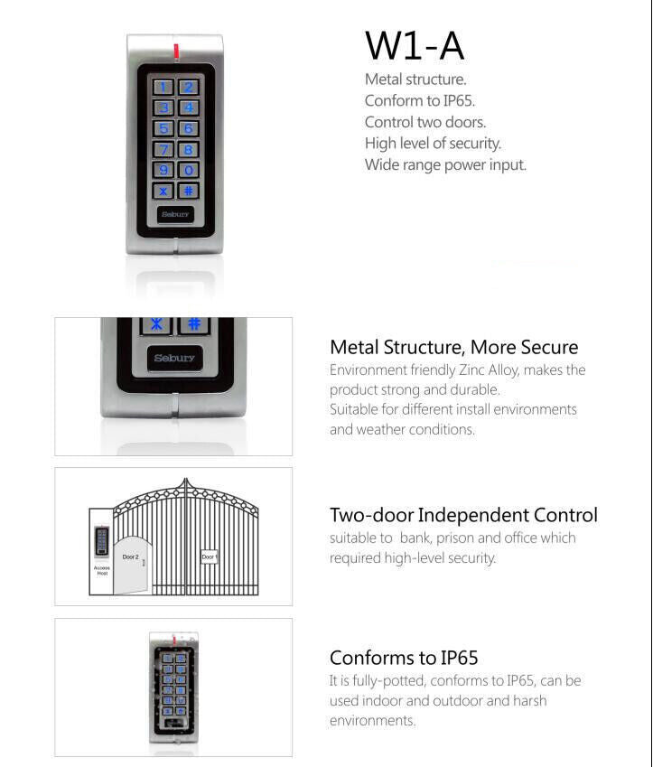 Metal,waterproof,two-door,EM card,Keypad,standalone access control