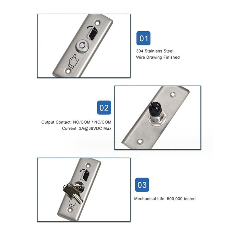 PUSH Button, Stainless steel, emergency key switch,entrance guard key switch