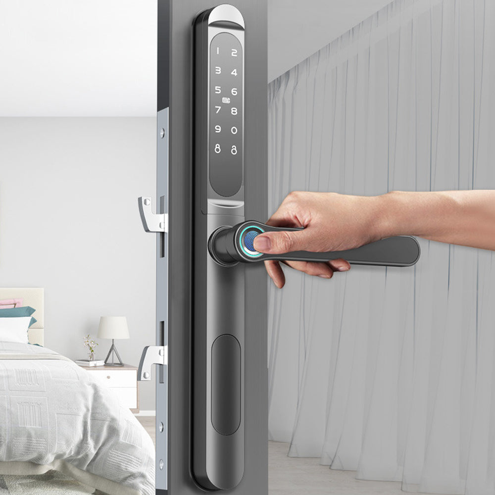 Fingerprint+Digits Pad+RFID Card+APP f/Narrow Side Sliding Door &Folio Door Lock