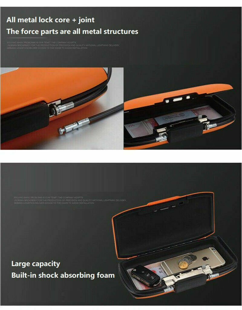 Portable Sports Storage Beach Safe Box ,Combination Lock,Safety Cable Key,key safe box