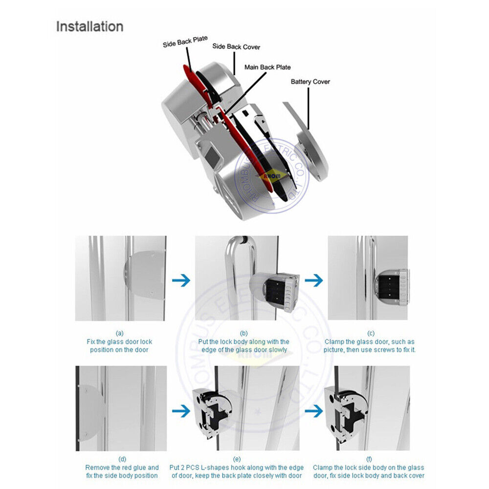 Open Hole ,Double open Fingerprint,password glass door lock for Access control