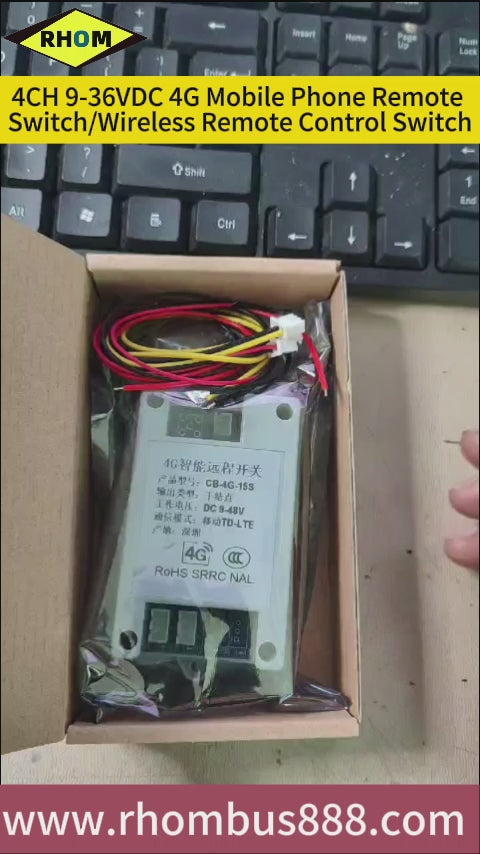 4CH 9-36VDC 4G Mobile Phone Remote Switch,Wireless Remote Control Switch
