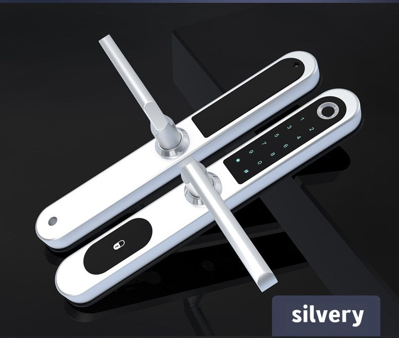 Insulating aluminum alloy Biometric Fingerprint Door Lock + Digits Pad + Mechanic +RFID Card+APP f/narrow side Push/pull door