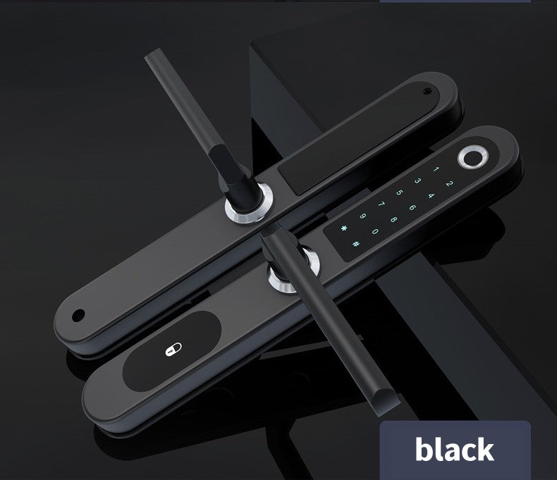 Insulating aluminum alloy Biometric Fingerprint Door Lock + Digits Pad + Mechanic +RFID Card+APP f/narrow side Push/pull door