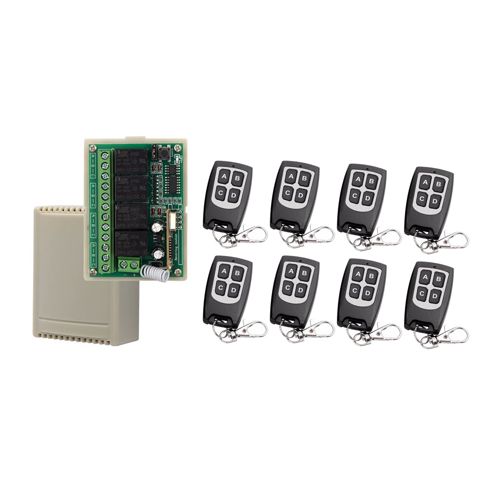 Automatic 12V Dual Four Way Multi-Channel Metal Remote Control Access Switch