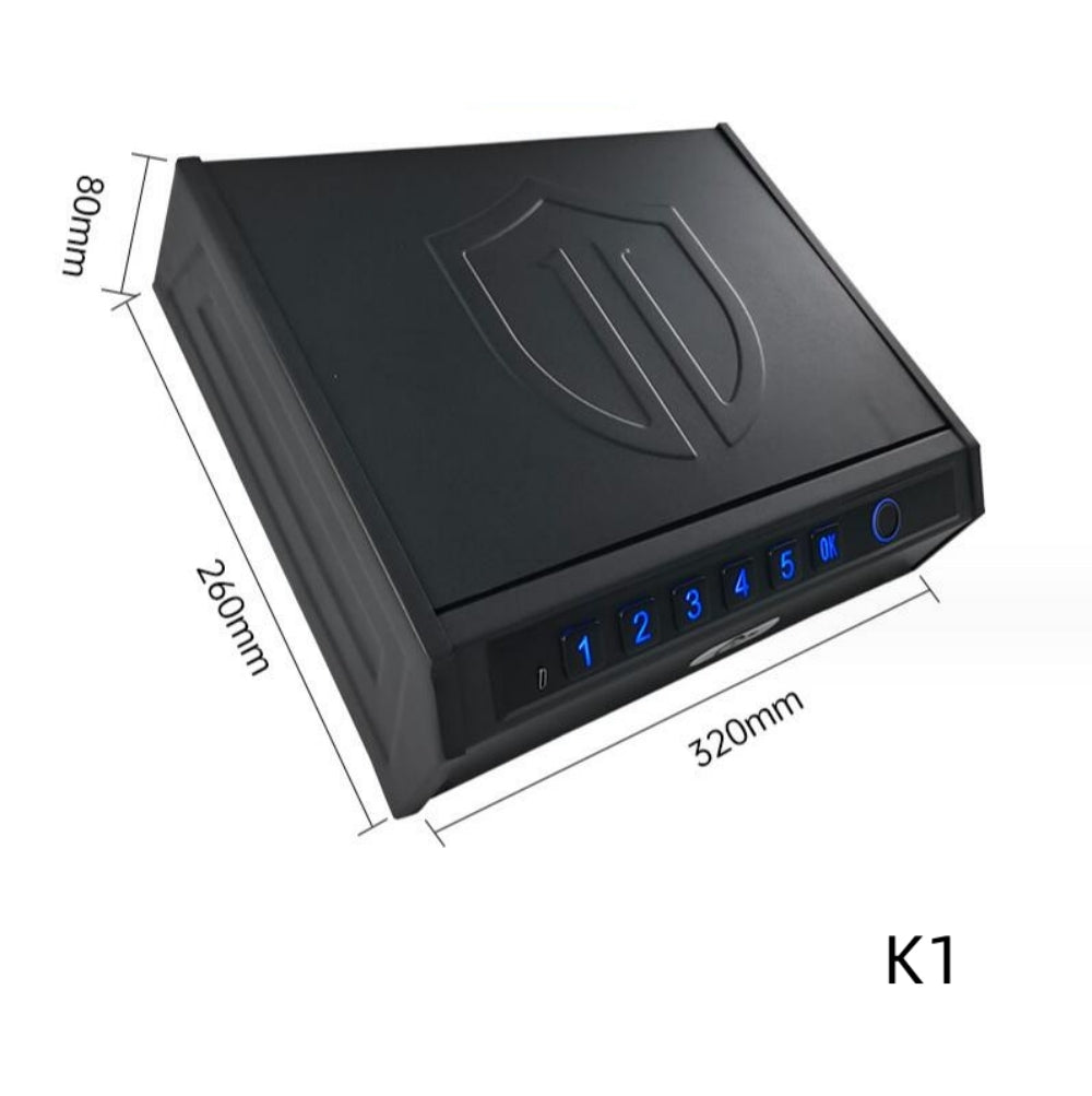 Household portable car gun box/safe/fingerprint password small mini safe/pistol box/Safe Deposit Box