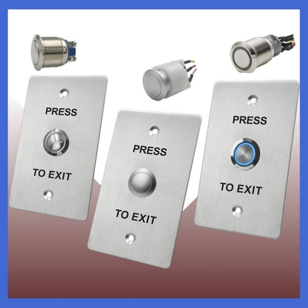 12V Stainless Steel Thick Panel Self Resetting Access Switch Exit Button