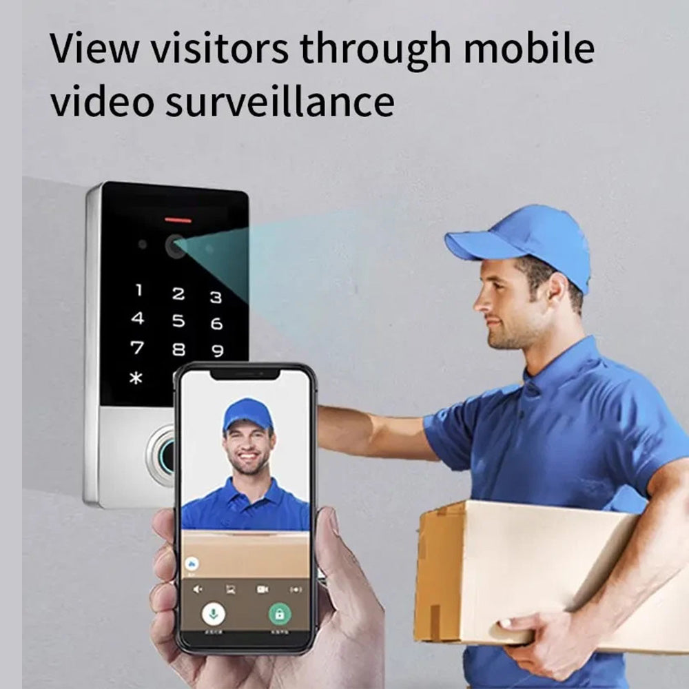 Tuya Visual Intercom Metal Fingerprint Keypad 125KHz EM Standalone Access Control
