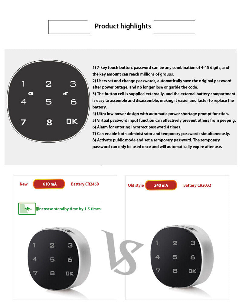 File Cabinet Lock,Locker Drawer Lock,Gym Cabinet Door Electronic Lock,Password lock
