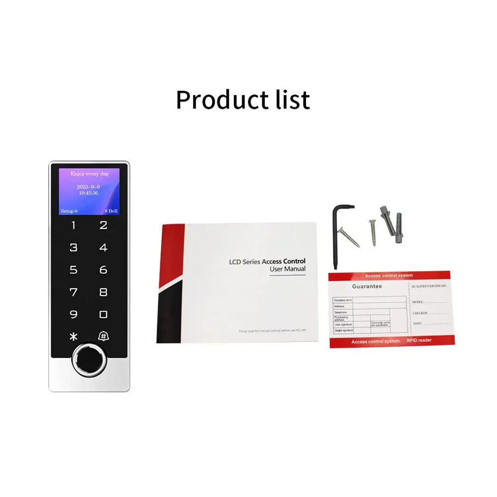 Waterproof Tuya LCD Fingerprint Keypad 125KHz EM/ID Standalen Access Control