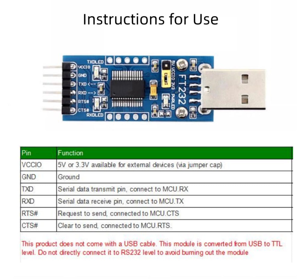 FT232 USB UART Board/ USB To TTL (UART) Communication Module