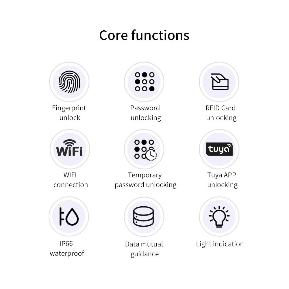 Waterproof Tuya LCD Fingerprint Keypad 125KHz EM/ID Standalen Access Control
