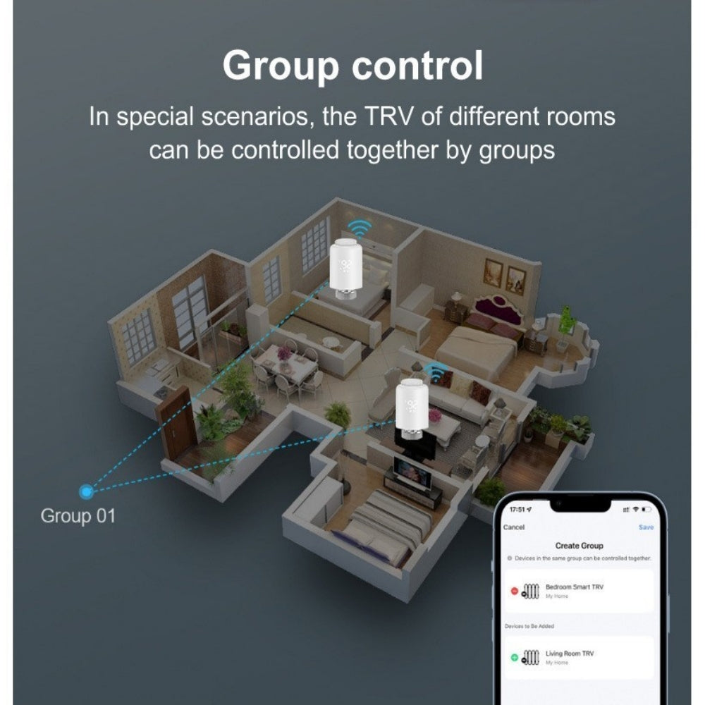 Tuya Zigbee Smart Home Heater Valve App Temperature Control Intelligent Switch