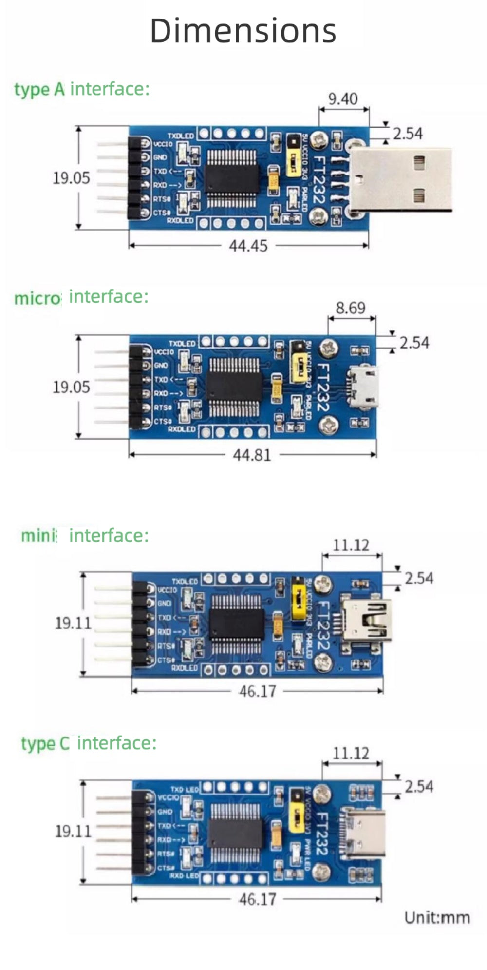 FT232 USB UART Board/ USB To TTL (UART) Communication Module