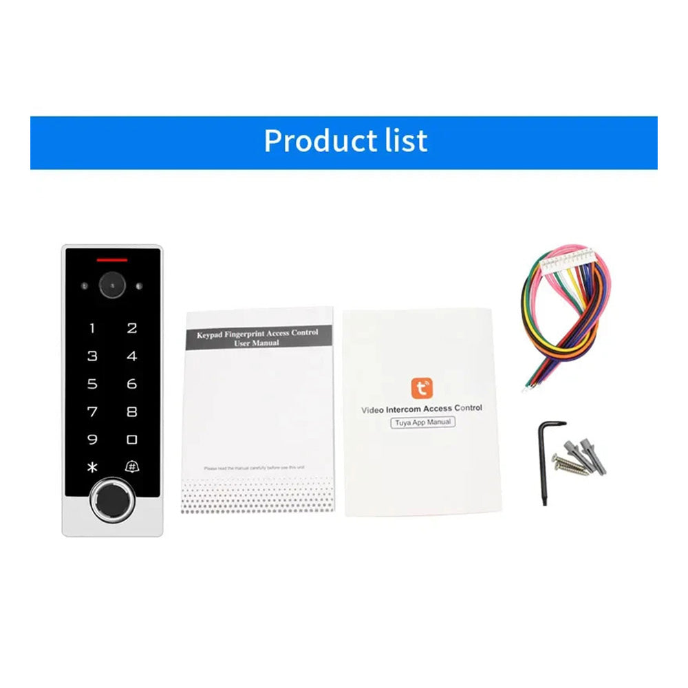 Tuya Visual Intercom Metal Fingerprint Keypad 125KHz EM Standalone Access Control