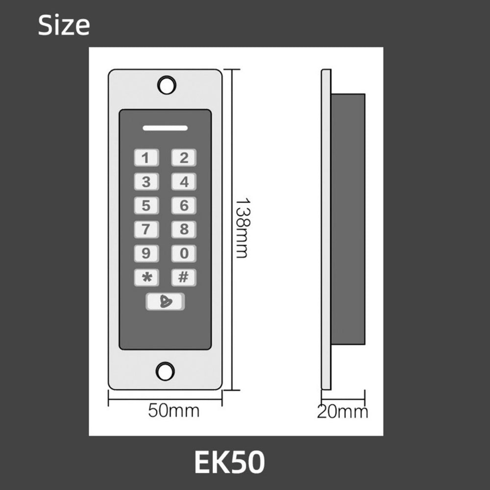 Embedded Waterproof 13.56MHz MF/IC 2k User Keypad Standalone Access Controller