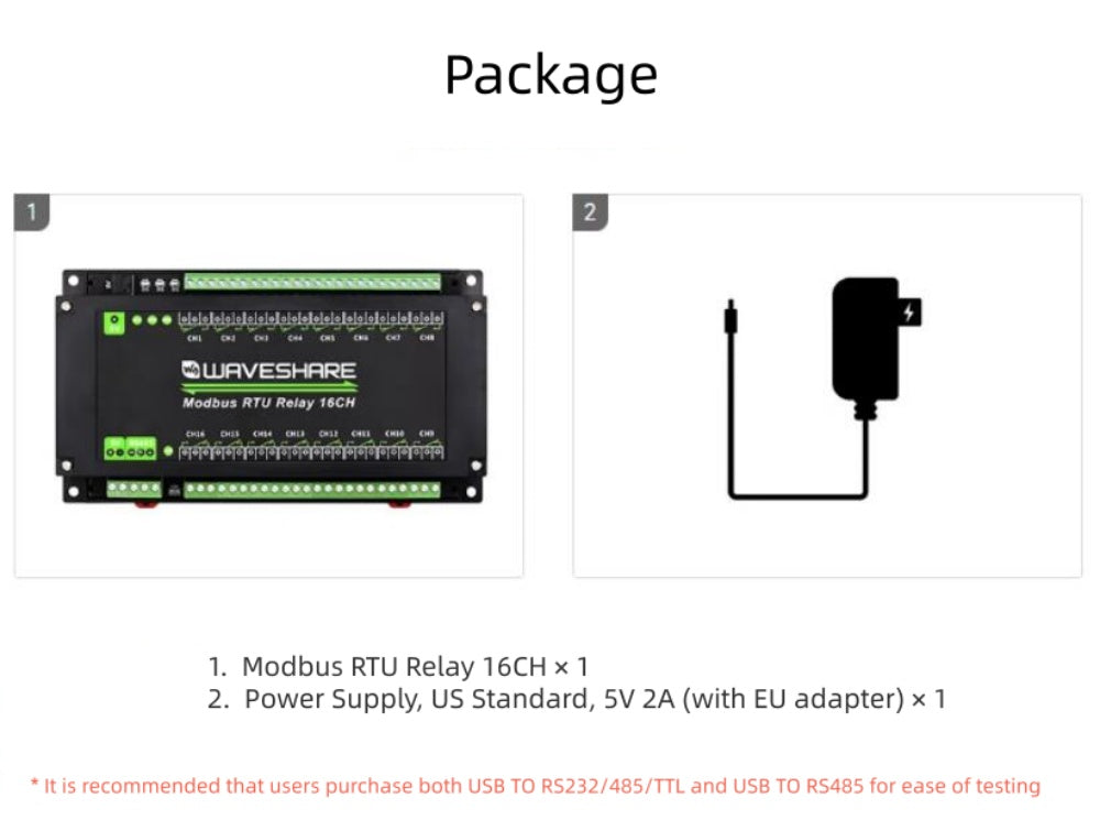 16-Channel RS485 relay communication module Modbus RTU