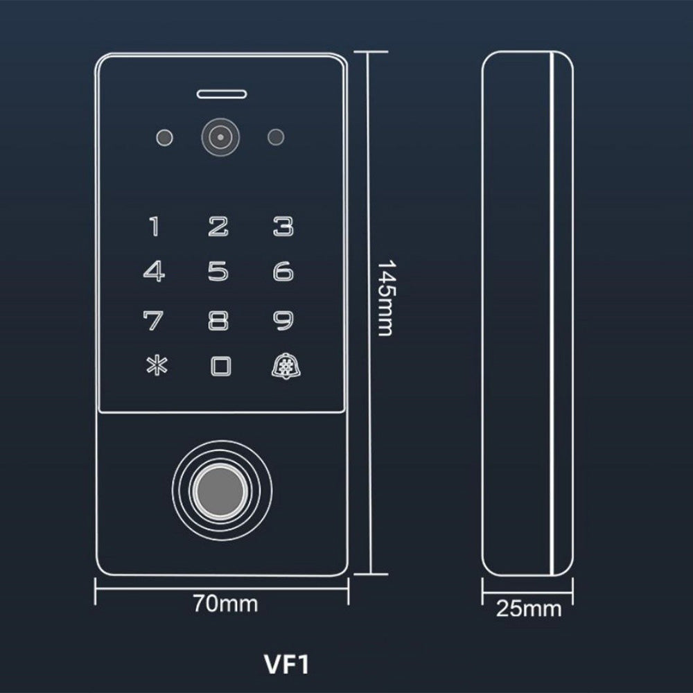 Tuya Visual Intercom Metal Fingerprint Keypad 125KHz EM Standalone Access Control