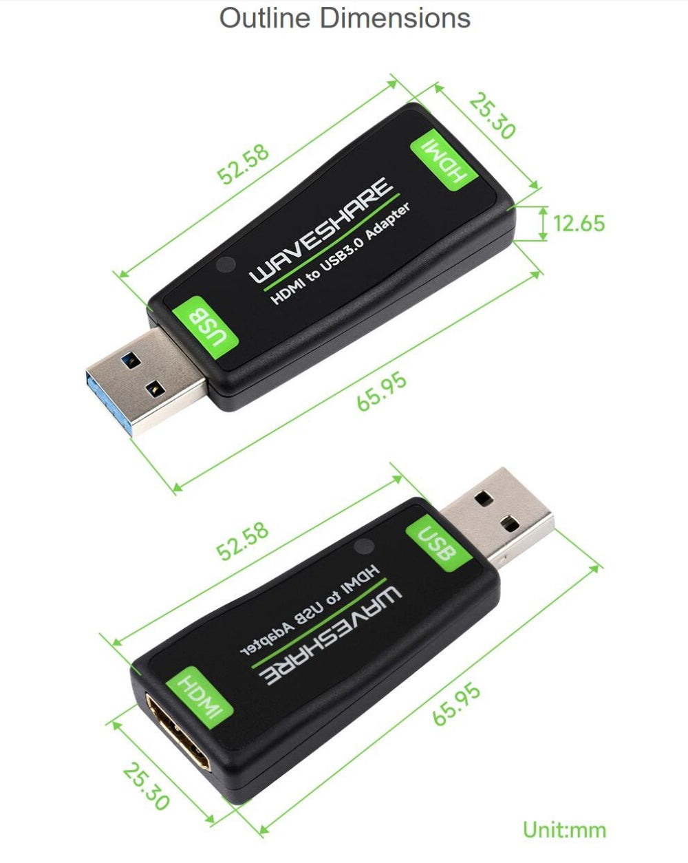 USB Port High Definition HDMI Video Capture Card, for Gaming / Streaming / Cameras, HDMI to USB