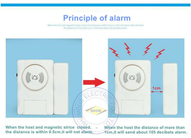 Wireless Window Door Entry Burglar Security Alarm System Magnetic Sensor