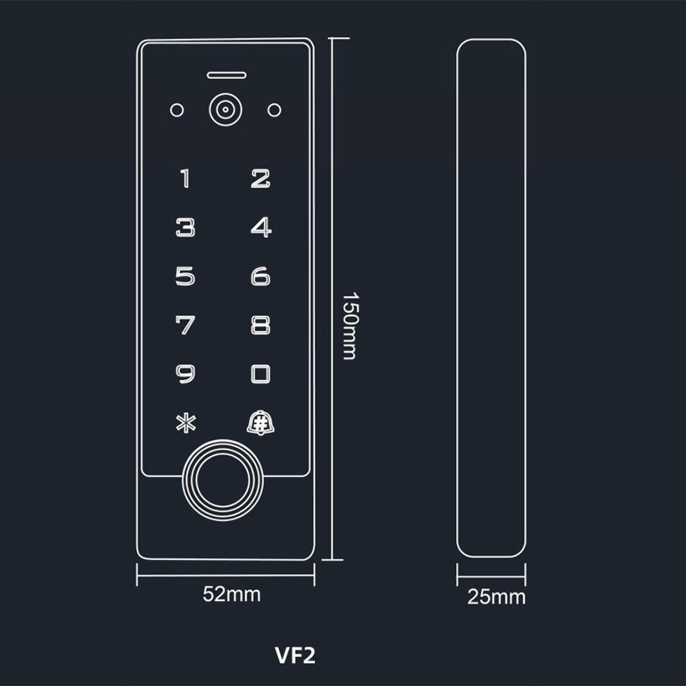 Tuya Visual Intercom Metal Fingerprint Keypad 125KHz EM Standalone Access Control