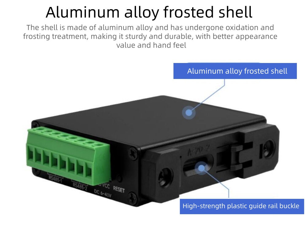 Industrial isolated RS485 dual serial port Module  RS485 to RJ45 Ethernet port/PoE port  Modbus gateway bidirectional transparent transmission