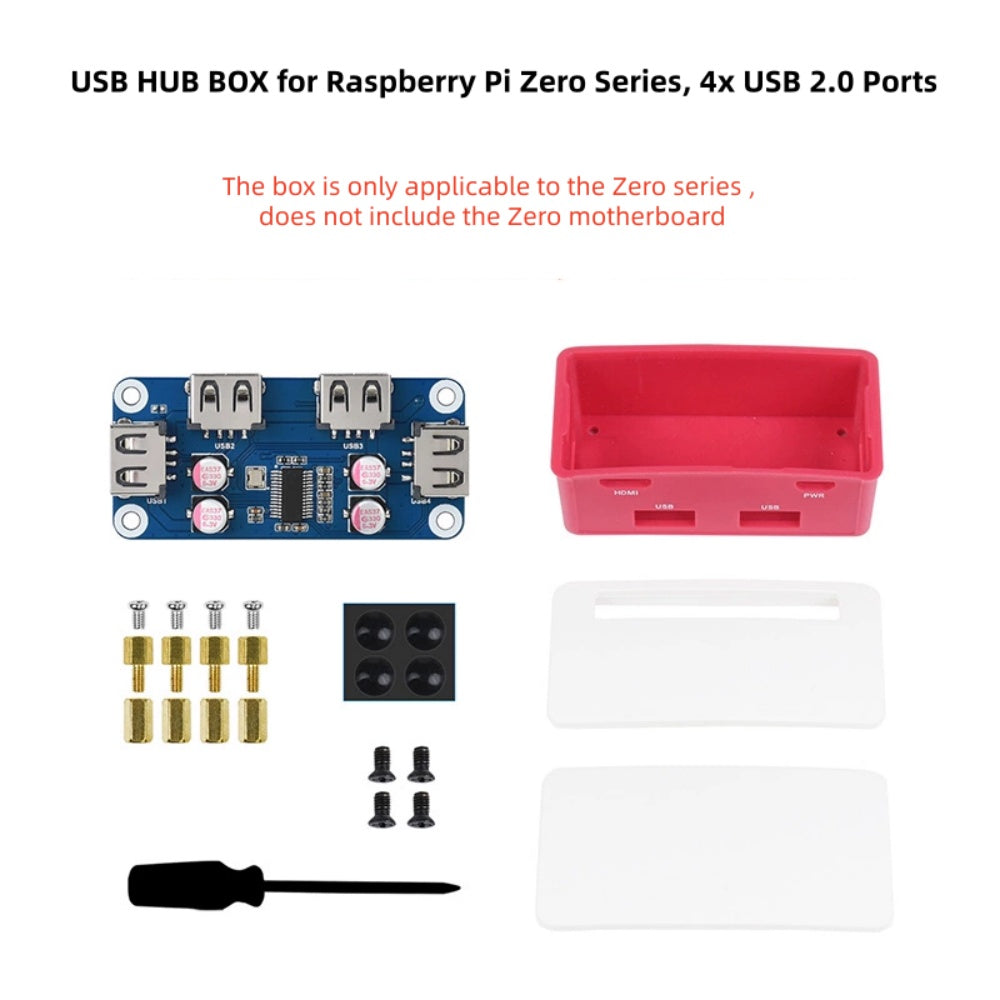 USB HUB BOX for Raspberry Pi Zero Series, 4x USB 2.0 Ports