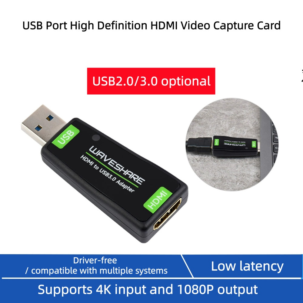 USB Port High Definition HDMI Video Capture Card, for Gaming / Streaming / Cameras, HDMI to USB