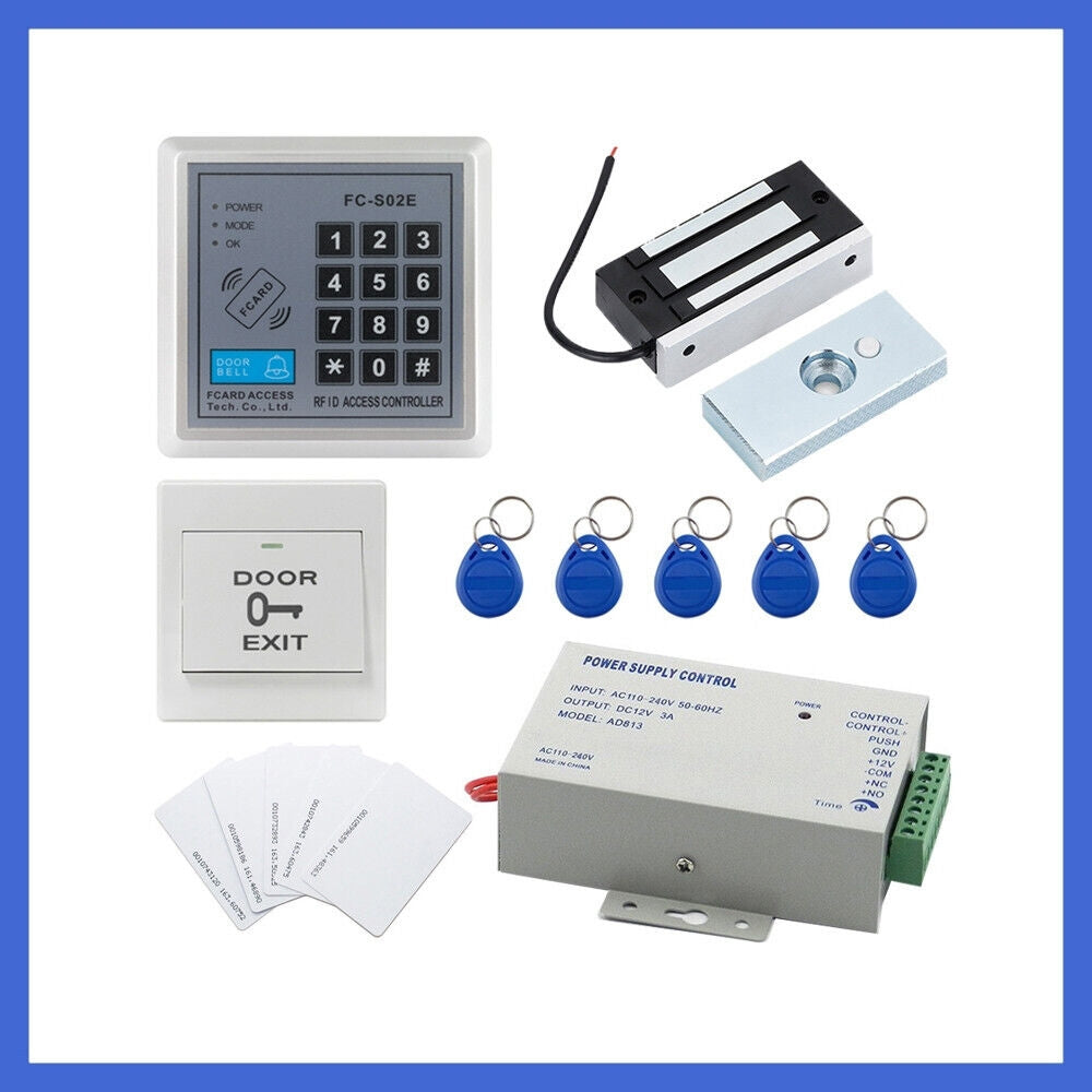 Access Control System ，60kg， Electronic Lock，Power Supply，Exit Button，EM Card