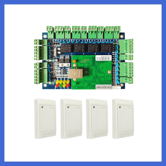 4 Doors ，Access Control Board， Access Control Panel， RFID Readers，Free Software