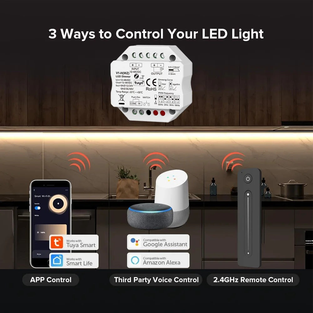 Tuya Smart ZigBee RF 2.4G LED Dimmer Controller Alexa/Google Voice Control