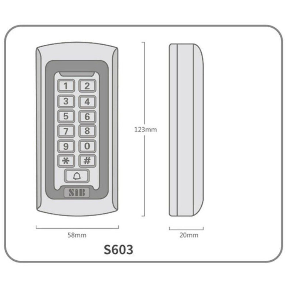 WiFi Tuya App Metal Keypad 125KHz EM/ID Standalone Access Controller