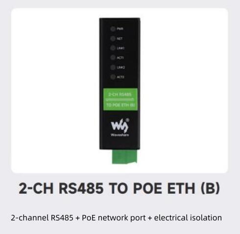 Industrial isolated RS485 dual serial port Module  RS485 to RJ45 Ethernet port/PoE port  Modbus gateway bidirectional transparent transmission