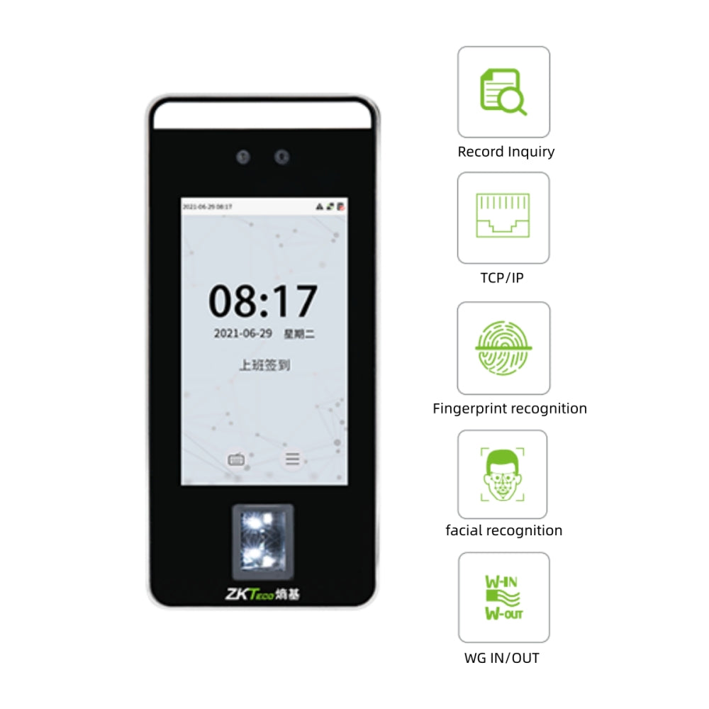 5-inch Screen Facial Fingerprint TCP/IP Access Control Attendanc Terminal
