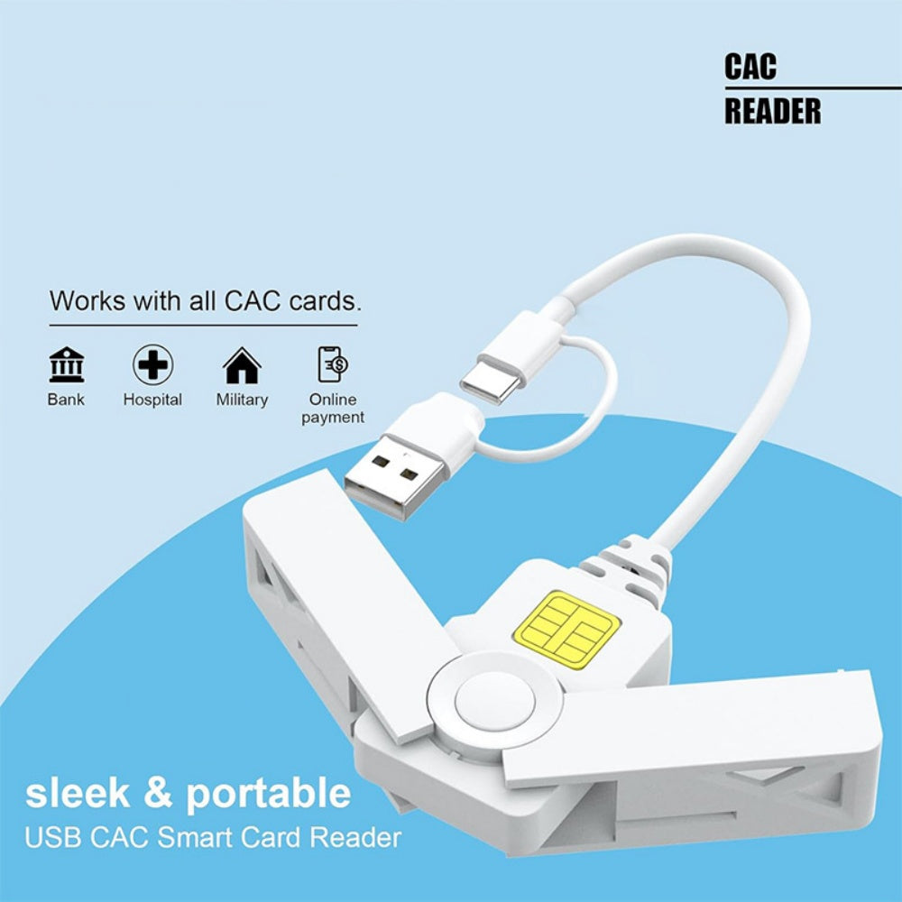 Smart CAC Card Reader USB A Type-C USB Common Access Tax Declaration SIM/ID/Bank Card Reader Common Access CAC Reader