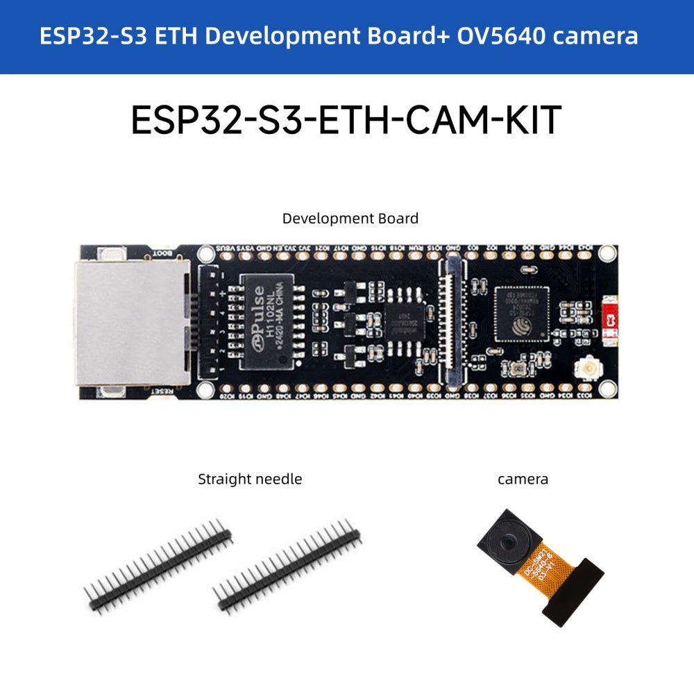 ESP32-S3 ETH Development Board, 10/100Mbps RJ45 Ethernet port, Wi-Fi & Bluetooth Support, 240MHz Dual Core Processor, ESP32 Ethernet Development Board