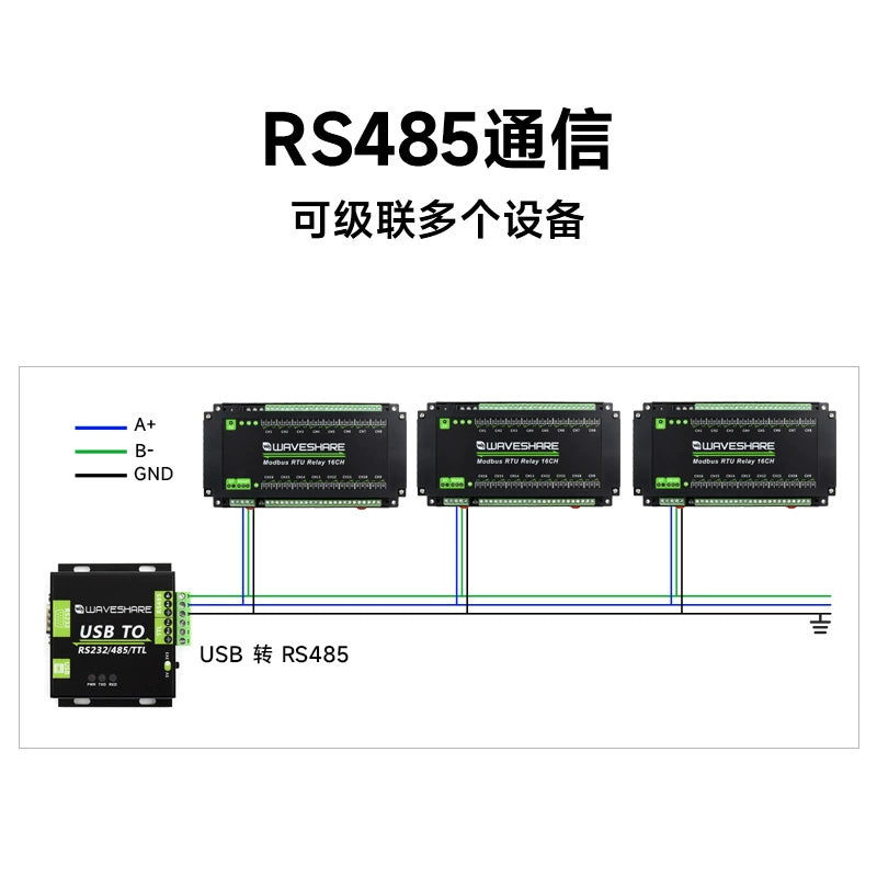 16-Channel RS485 relay communication module Modbus RTU