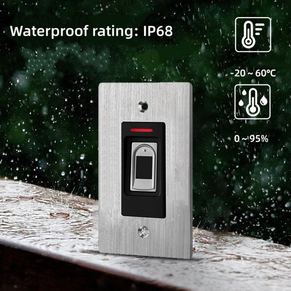 Embedded Waterproof DC12V Fingerprint+ 13.56MHz IC Standalone Access Controller