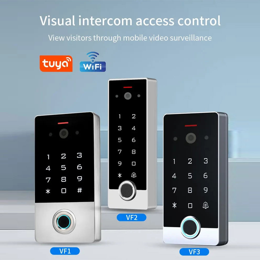 Tuya Visual Intercom Metal Fingerprint Keypad 125KHz EM Standalone Access Control