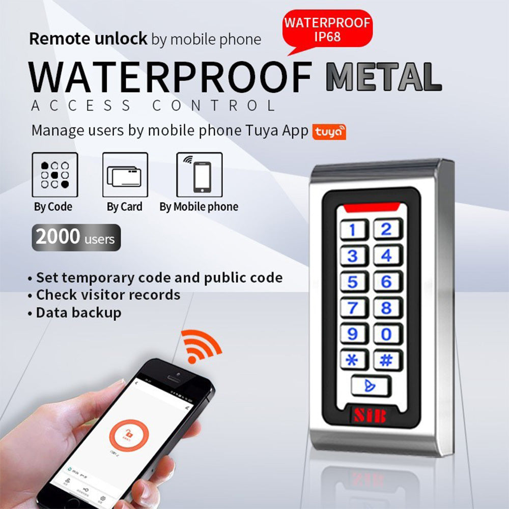 WiFi Tuya App Metal Keypad 125KHz EM/ID Standalone Access Controller