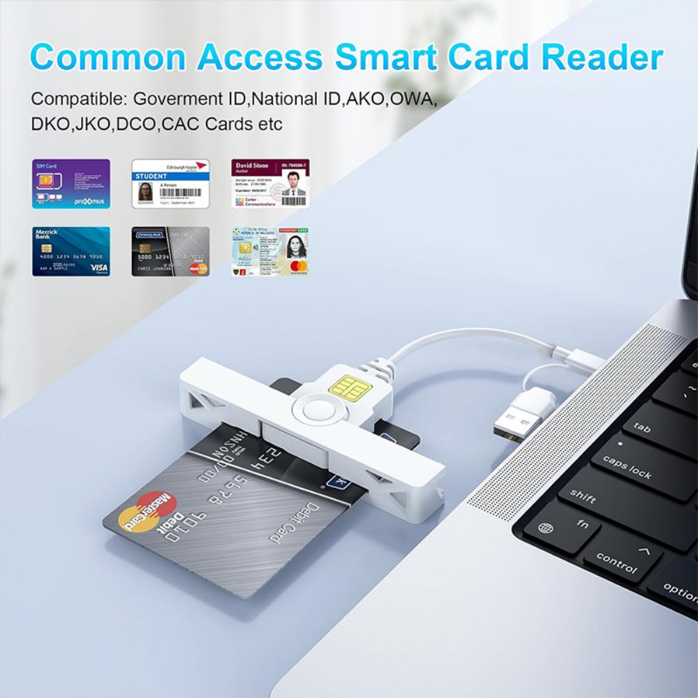 Smart CAC Card Reader USB A Type-C USB Common Access Tax Declaration SIM/ID/Bank Card Reader Common Access CAC Reader