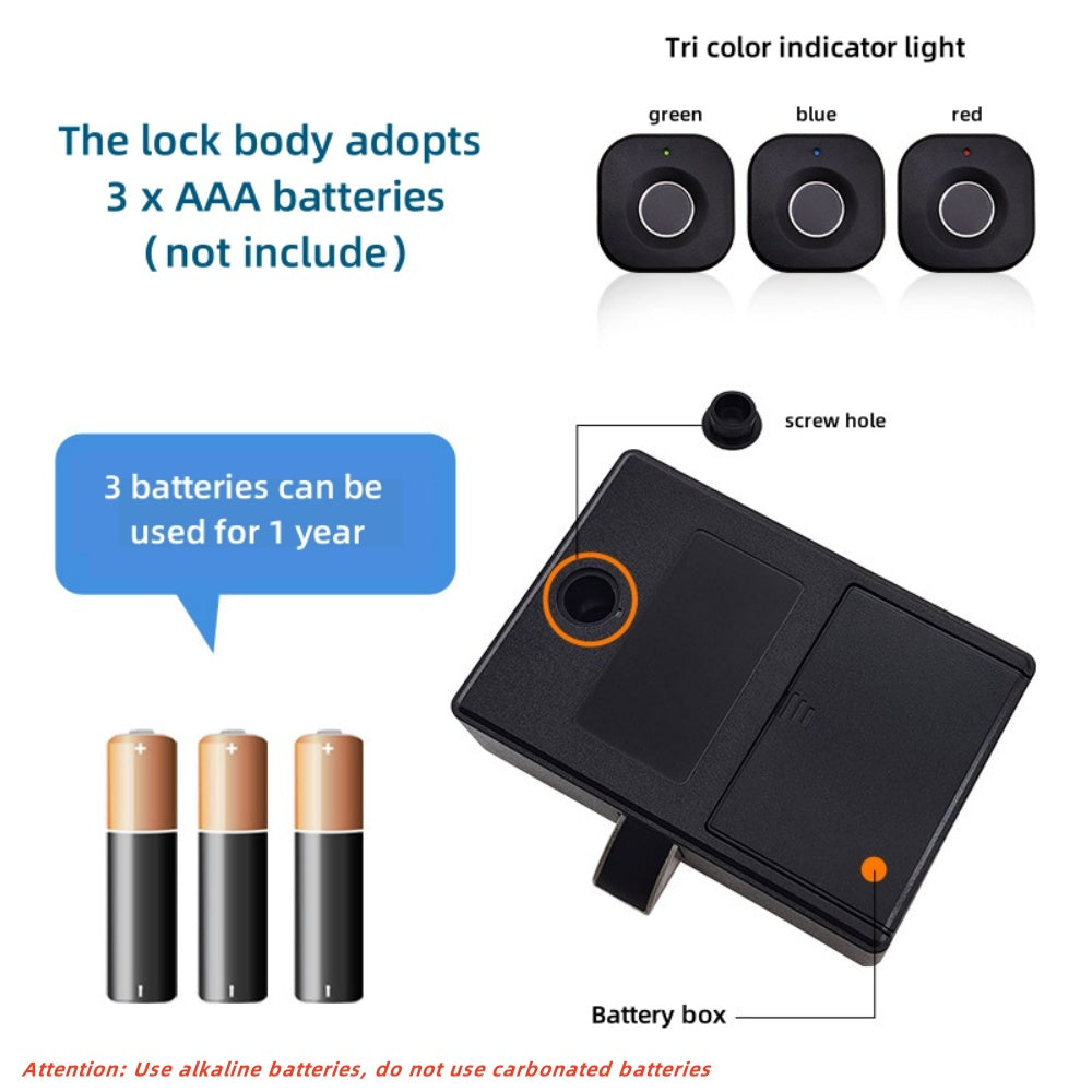 Biometric Fingerprint Lock/Cabinet Lock Smart/Drawer Locks w/USB electronic key