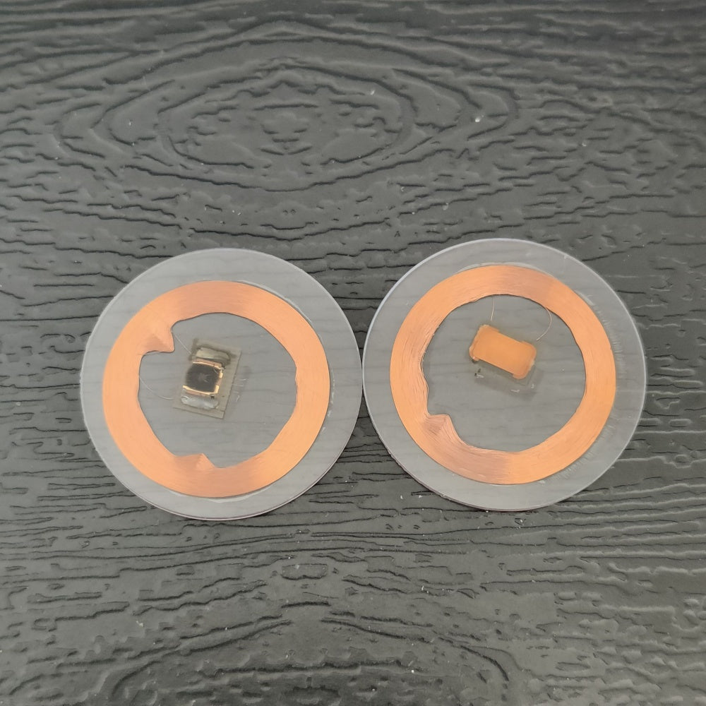 Ф25mm，125KHZ，RFID，T5557/T5577，transparent，Proximity，Coin Fobs Tags