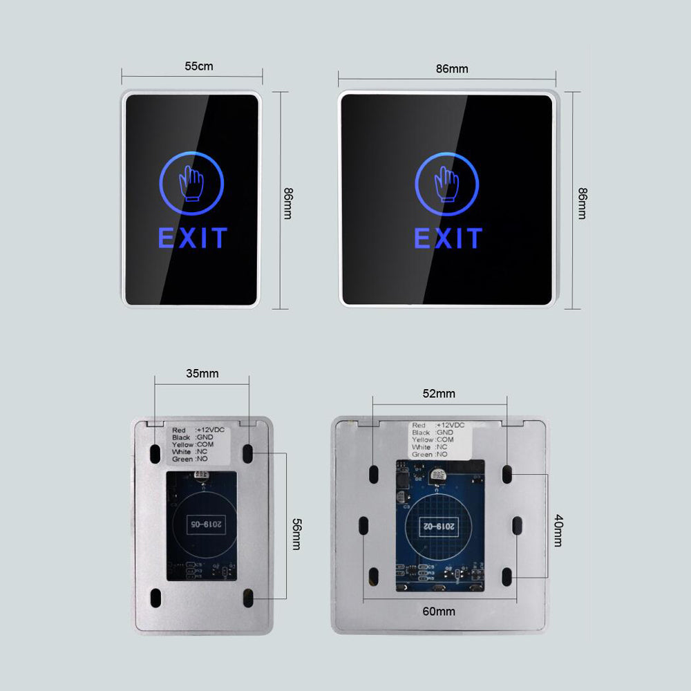 Touch Exit Release Button Switch,Access Control System,LED