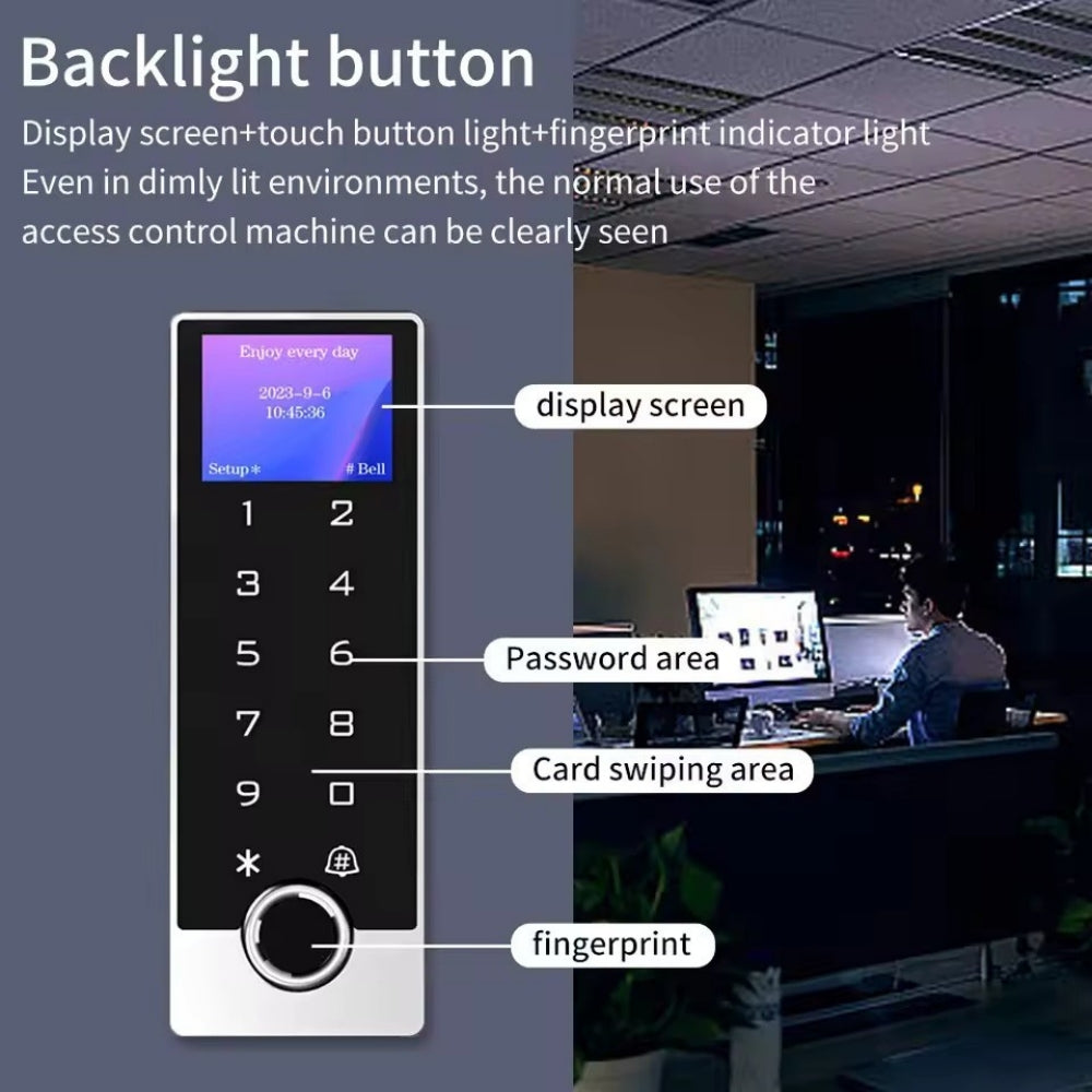 Waterproof Tuya LCD Fingerprint Keypad 125KHz EM/ID Standalen Access Control