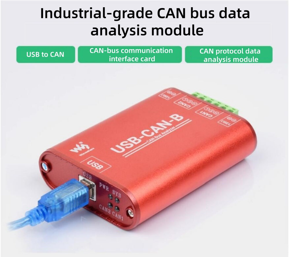 Industrial-grade USB to CAN-bus communication module/CAN bus data analyzer/interface card