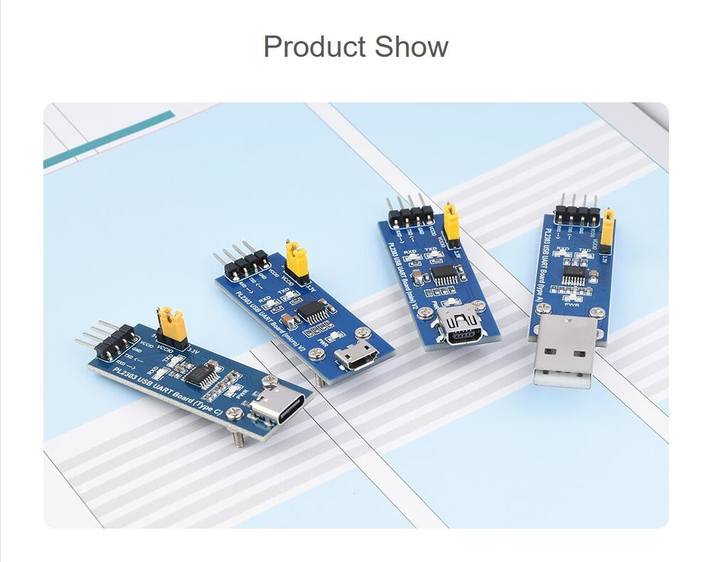 PL2303 USB To UART (TTL) Communication Module, Micro / Mini / Type A / Type C Connector