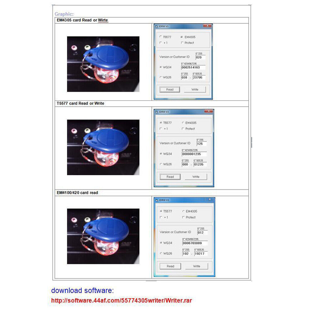 USB,125KhzRFID,EM4305,T5567, Card,Reader,Writer,programmer burner